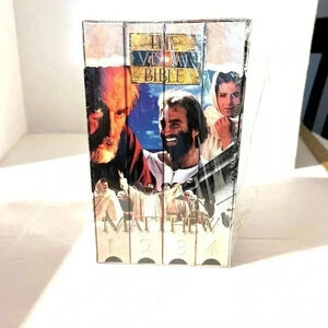 The Visual Bible Matthew VHS Set 4 Video Tapes NIV Word for Word New Open Pack
